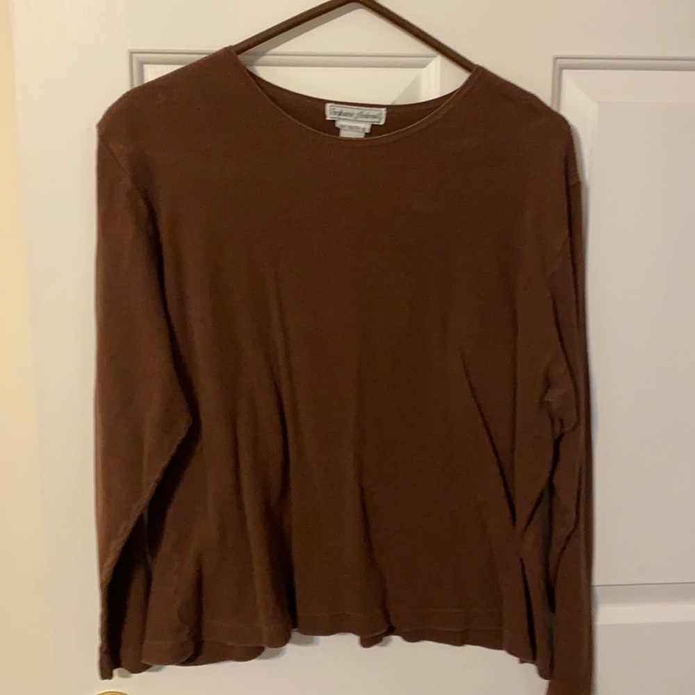 Stephanie Andrews. Brown Long sleeve top. 1X
